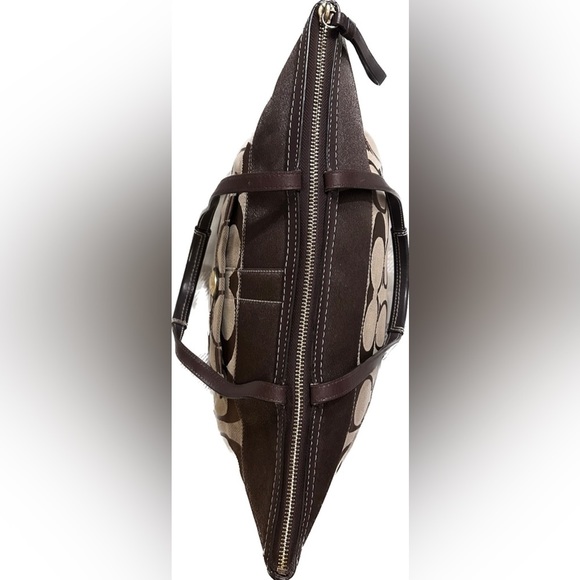 Coach Brown Canvas Monogram Logo Shoulder Tote​ - Picture 5 of 10